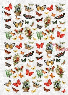 Декупажна хартия оризова KALit 32x45 cm Пеперуди