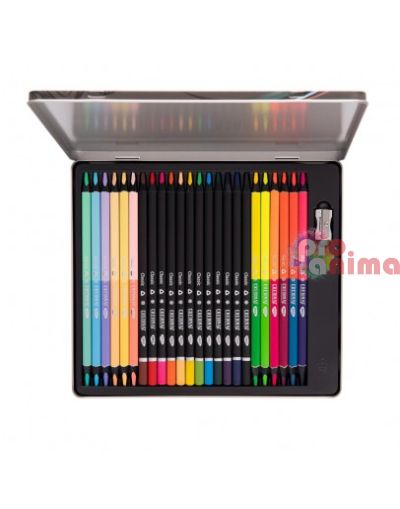 Цветни моливи Deco Creionat, 36 цвята + острилка, в метална кутия