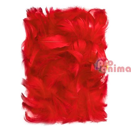 Пера за декорация 5-12 cm, 10g червен цвят