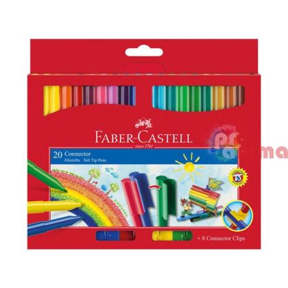Флумастери Faber-Castell Connector 20 цвята