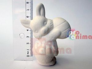 Керамична фигура за декорация - облечено зайче, 8 cm