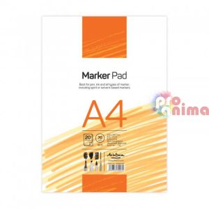 Скицник Drasca Marker Pad, A4, 20 листа, лепен