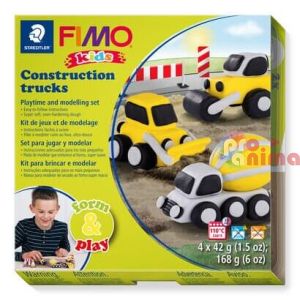 Детски комплект с полимерна глина FIMO Kids Строителни камиони