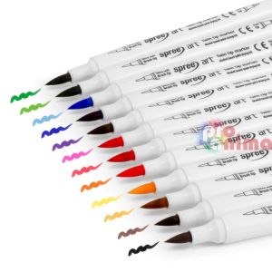 Двувърхи алкохолни маркери Spree, 36 цвята