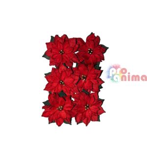 Хартиени Коледни звезди за декорация 6 бр, 5 см
