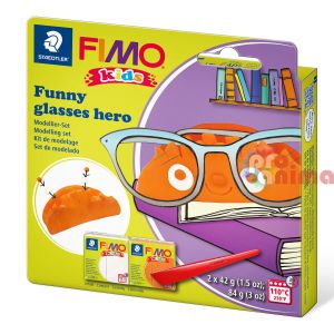 Детски комплект с полимерна глина Fimo Kids Funny Glasses Hero