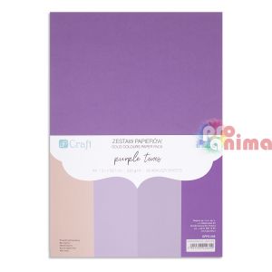 Цветен картон А4, 220 g, 20 листа, лилаво тонове