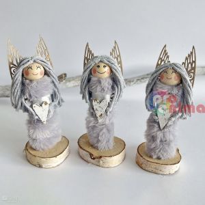 Дървени фигурки за декорация Ангелски крила ажурни