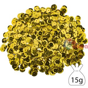 Пайети за декорация 8 mm, 15 g, златни