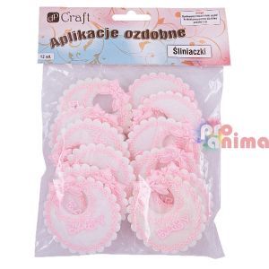 Елементи за декорация 12 бр. бебешки лигавници розови