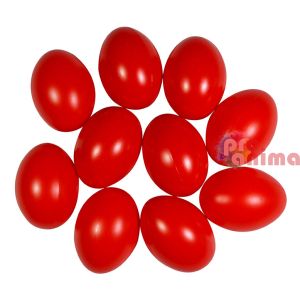 Пластмасови червени яйца 60 mm, пакет 10 бр
