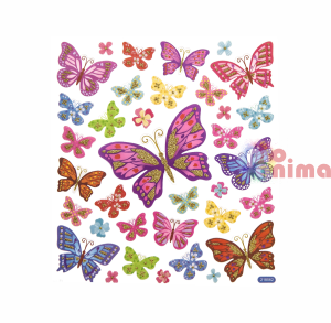 Стикери с глитер ефект DP Craft Пролетни пеперуди 35 бр