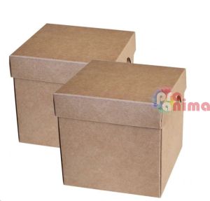 Картонена кутия с капак 10x10x10 см. крафт