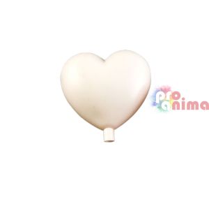 Пластмасово сърце с отвор за пръчка 95 mm бяло