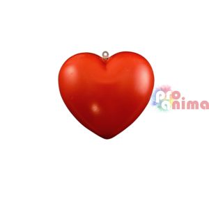 пластмасово сърце с отвор за кукичка 95 мм червено
