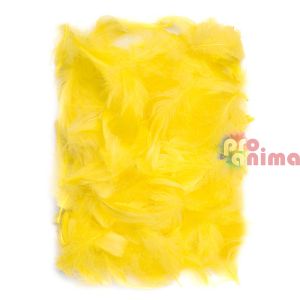 Жълти пера за декорация 5-12 cm, 10g