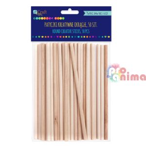 Кръгли дървени пръчици 50 бр. натурални 150 mm