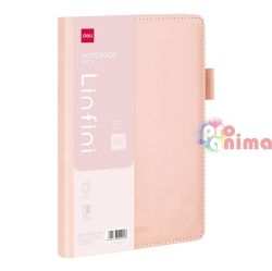 Бележник Deli Linfini А5 144 л. Еко кожа Розов