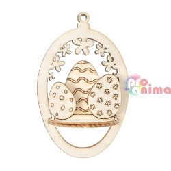 Дървени фигурки за сглобяване и декорация Великденски яйца ф90 mm 