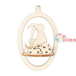 Дървени фигурки за декорация Великденско зайче Сглобяемо ф90 mm