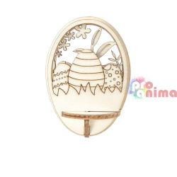 Дървени фигурки за прозрачно яйце, Великденски яйца ф7.6 cm, 5 мотива