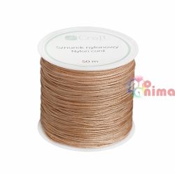 Шнур за декорация Найлонов, 0.8 mm, 50 m Светлокафяв