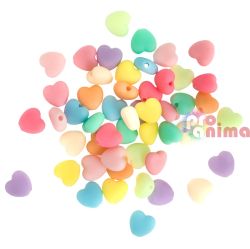 Мъниста за декорация Сърца 50 бр. макарон