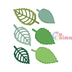 Шаблон за изрязване и релеф Листа, 6 бр.