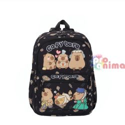 Раница за детска градина Капибара, две отделения, черна