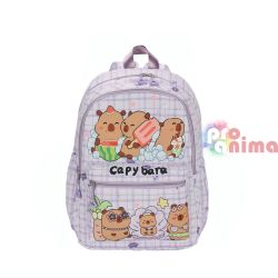 Раница за детска градина Капибара с две отделения, светлолилава