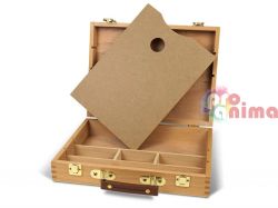Дървен куфар за материали за рисуване 32 x 22 x 7.5 cm