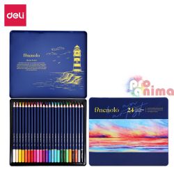 Цветни моливи Deli Finenolo 24 цвята В метална кутия