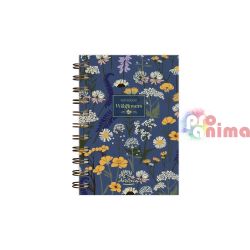 Тефтер | Бележник Drasca Wildflowers A6 120 л. Син фон