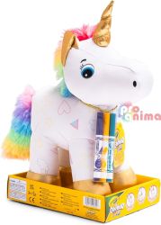 Плюшена играчка за оцветяване Crayola Еднорог + 3 бр. маркери