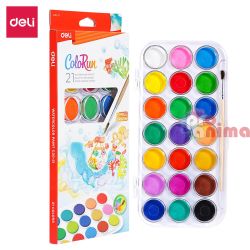 Акварелни бои Deli ColoRun 21 цвята + четка 