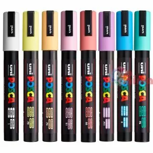 Комплект акрилни маркери POSCA PC 5M, пастелни цвята, 8 бр.