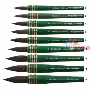 Четки за рисуване с акварел , тип моп, Renesans, отделни номера