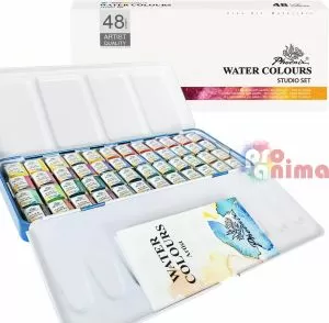 Комплект акварелни бои Phoenix 48 цвята В метална кутия