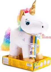 Плюшена играчка за оцветяване Crayola Еднорог + 3 бр. маркери