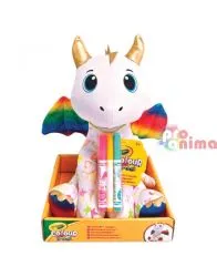 Плюшена играчка за оцветяване Crayola Дракон + 3 бр. маркери