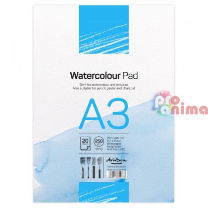 Скицник Drasca Watercolour Pad, A3, 20 листа, 250 g/m2