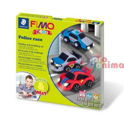 Детски комплект с полимерна глина Fimo Kids, полиция
