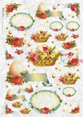 Великденска декупажна хартия оризова KALit A4 Великден 13