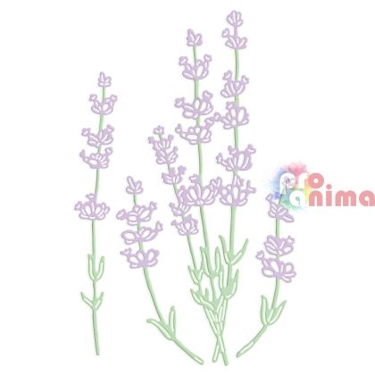 Шаблон за изрязване и релеф лавандула 4 бр