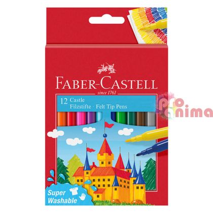 флумастери Faber- Castell, 12 цвята
