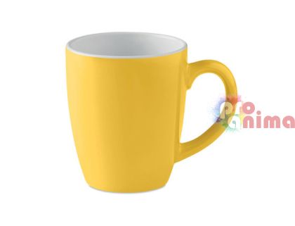 цветна керамична чаша за декорация или печат- жълта