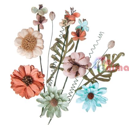 Хартиени цветя за декорация DP Craft, пастелни цветове