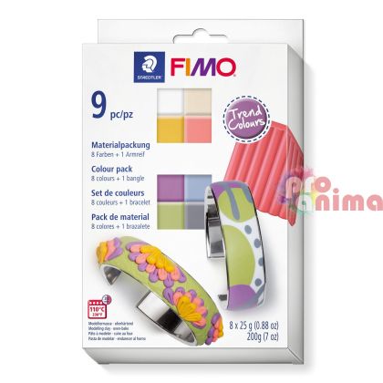 Креативен комплект с полимерна глина Fimo Soft Trendy Colors Основа за гривна