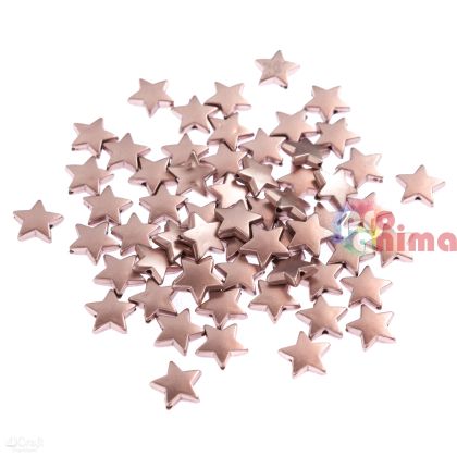 Мъниста звезди от розово злато, 60 бр.