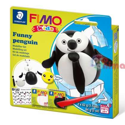 Детски комплект с полимерна глина Fimo Kids, Пингвинче